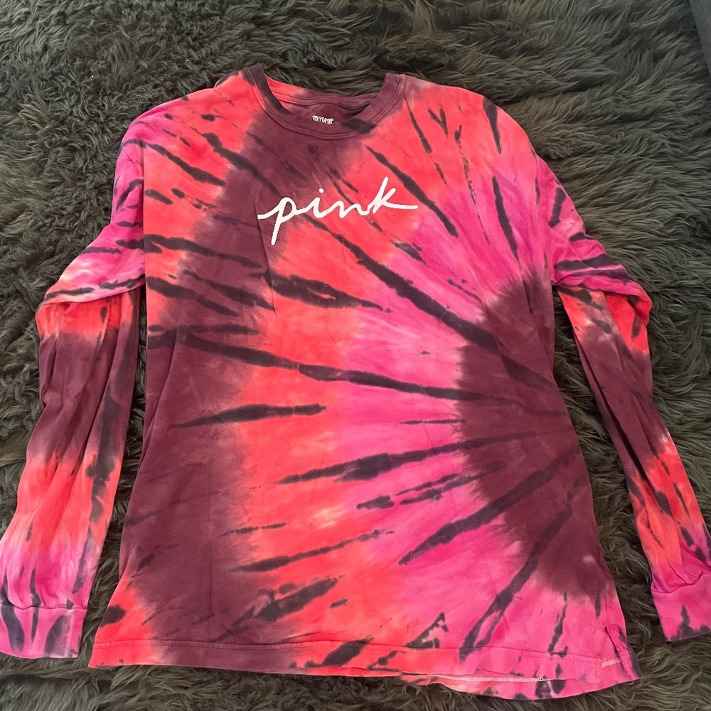 Pink Tiger like Tie Dye Long sleeve shirt